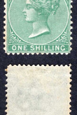 Bermuda SG11 1/- Green Wmk CC Perf 14 x 12.5 M/M (tone spots) Cat 17 pounds
