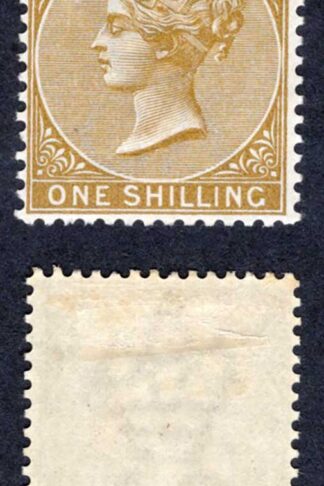 Bermuda SG29 1/- Yellow-brown Wmk CA M/M Cat 24 pounds