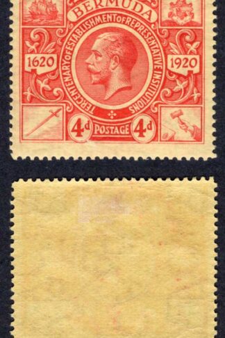 Bermuda SG71 4d Red/pale yellow M/M Cat 19 pounds