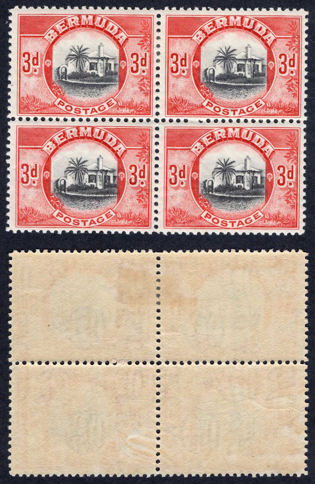 Bermuda SG103 3d Black and scarlet 2 x U/M Cat 36++ pounds