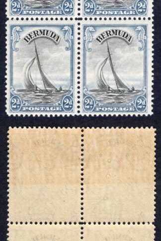 Bermuda SG101 2d Black and pale blue (2 x U/M) Cat 20 pounds