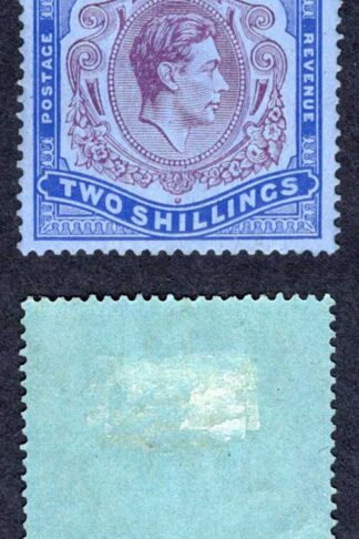 Bermuda SG116a 2/- Deep Reddish purple and Ultramarine/grey-blue M/M Cat 325 pounds