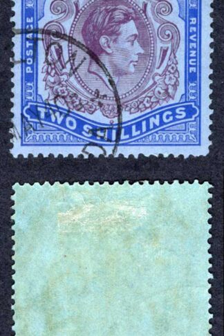 Bermuda SG116 2/- Deep purple and Ultramarine/grey-blue CDS Cat 14 pounds