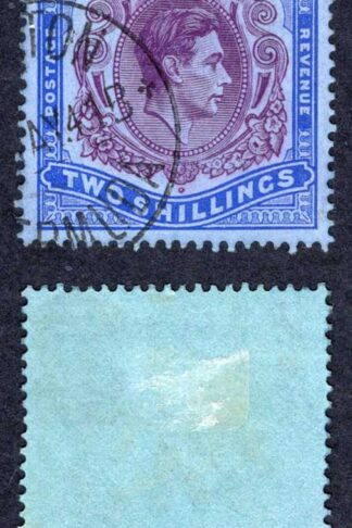 Bermuda SG116 2/- Deep purple and Ultramarine/grey-blue CDS Cat 14 pounds
