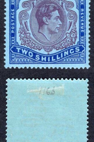 Bermuda SG116d 2/- Purple and Blue/deep blue (ord paper) M/M Cat 13 pounds