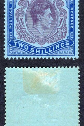 Bermuda SG116d 2/- Purple and Blue/deep blue (ord paper) M/M Cat 13 pounds