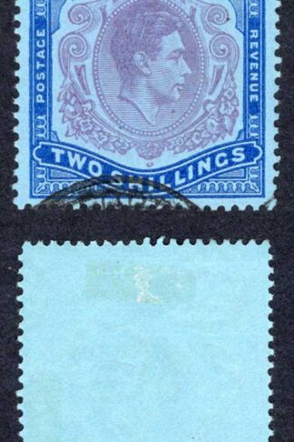 Bermuda SG116e 2/- Dull Purple and Blue/pale blue Perf 13 used Cat 15 pounds