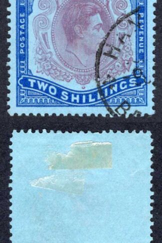 Bermuda SG116e 2/-Dull Purple and Blue/pale blue Perf 13 used Cat 15 pounds