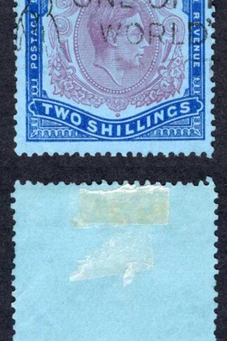 Bermuda SG116e 2/- Reddish Purple and Blue/pale blue Perf 13 used Cat 18 pounds