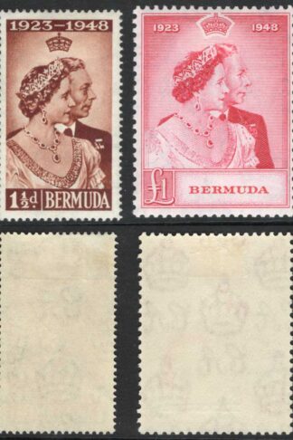 Bermuda SG125/6 1948 Silver Wedding M/M Cat 45 pounds
