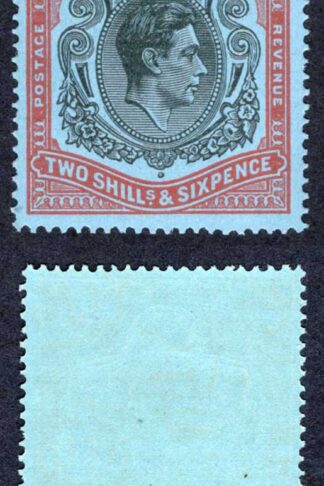 Bermuda SG117a 2/6 Black and Orange-Red/pale-blue M/M Cat 18 pounds