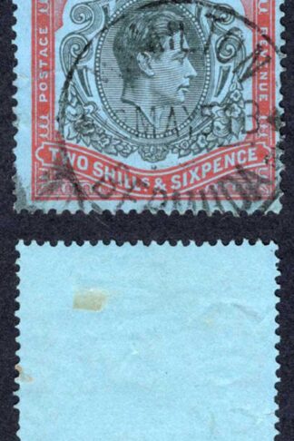 Bermuda SG117b 2/6 Black and Orange-Red/pale-blue CDS Cat 10 pounds