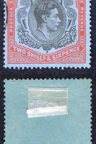 Bermuda SG117b 2/6 Black and Orange-Red/pale-blue CDS Cat 10 pounds