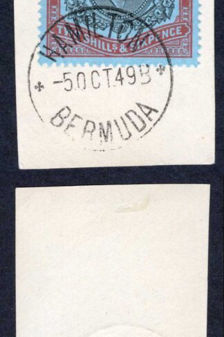 Bermuda SG117b 2/6 Black and Orange-Red/pale-blue CDS Cat 10 pounds