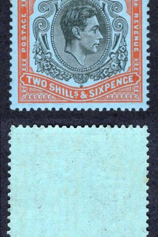 Bermuda SG117c 2/6 Black and Orange-red/pale-blue Perf 13 M/M Cat 15 pounds