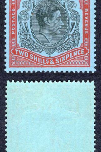 Bermuda SG117d 2/6 Black and red/pale-blue Perf 13 M/M Cat 18 pounds