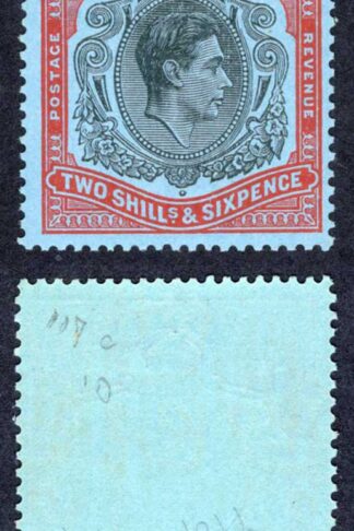 Bermuda SG117d 2/6 Black and red/pale-blue Perf 13 U/M Cat 18 pounds