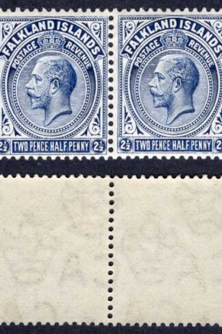Falkland Is SG62c 2d Deep Reddish Purple Wmk Mult CA Fine used Cat 16 pounds