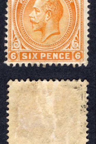 Falkland Is SG64 6d Yellow Orange Wmk Mult CA M/M Cat 15 pounds