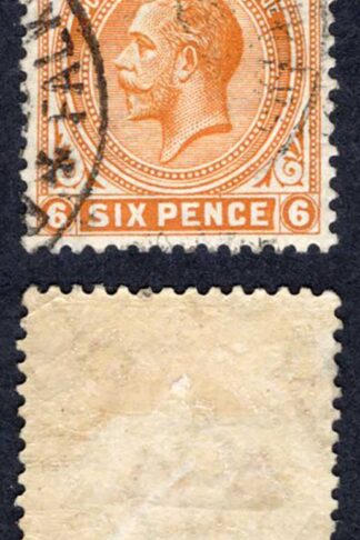 Falkland Is SG64b 6d Brown Orange Wmk Mult CA Fine used Cat 45 pounds