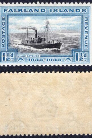 Falkland Is SG129 1 1/2d Black and Blue Centenary M/M Cat 24 pounds