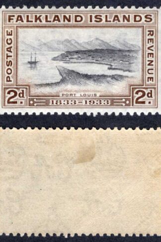 Falkland Is SG130 2d Black and Brown Centenary M/M Cat 18 pounds