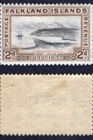 Falkland Is SG130 2d Black and Brown Centenary M/M Cat 18 pounds