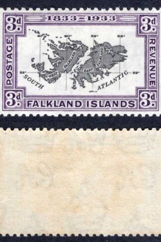 Falkland Is SG131 3d Black and Violet Centenary M/M Cat 28 pounds