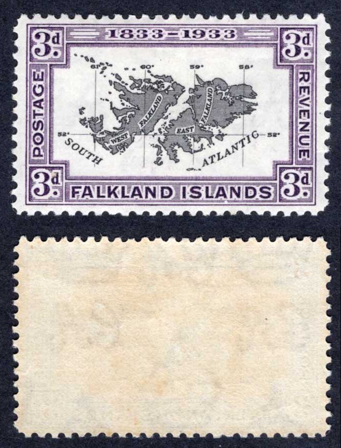 Falkland Is SG131 3d Black and Violet Centenary M/M Cat 28 pounds
