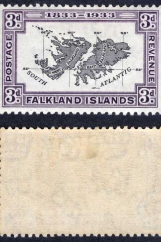 Falkland Is SG131 3d Black and Violet Centenary M/M Cat 28 pounds