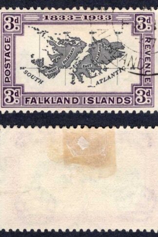 Falkland Is SG131 3d Black and Violet Centenary used Cat 40 pounds