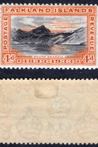 Falkland Is SG132 4d Black and Orange Centenary M/M Cat 26 pounds