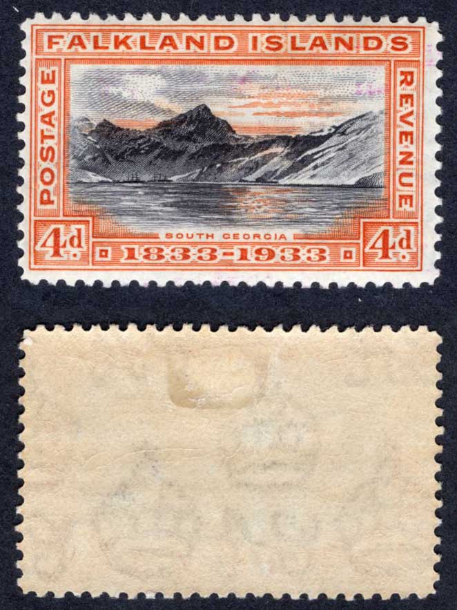 Falkland Is SG132 4d Black and Orange Centenary M/M Cat 26 pounds