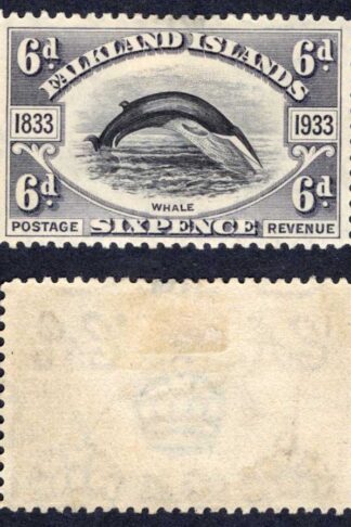 Falkland Is SG133 6d Centenary M/M Toned Cat 80 pounds