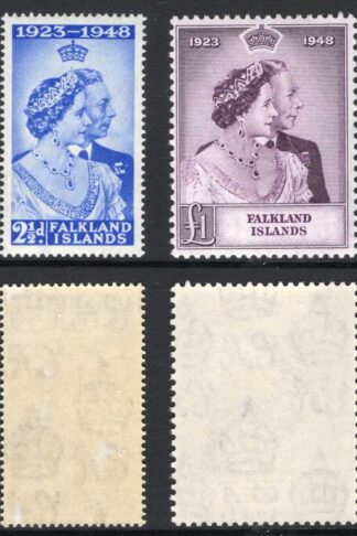 Falkland Is SG166/7 1948 Silver Wedding M/M Cat 92 pounds