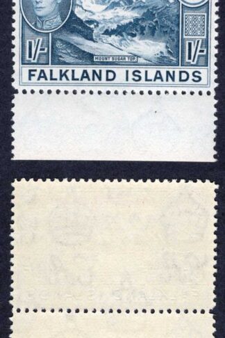 Falkland Is SG158b 1/- Dull Blue (Greyish paper) U/M Cat 38 pounds