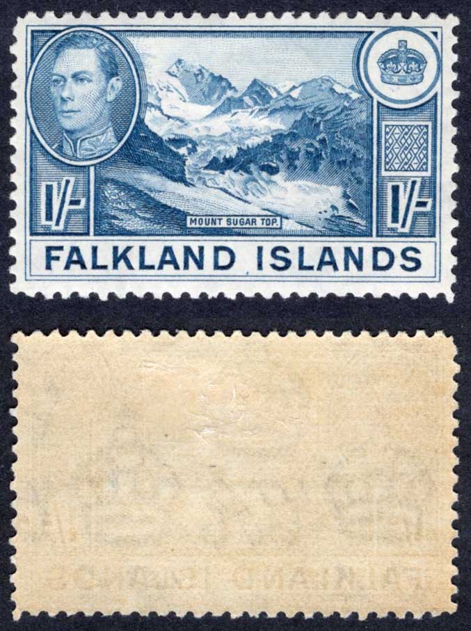 Falkland Is SG158 1/- Light Dull Blue M/M Cat 75 pounds