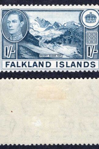 Falkland Is SG158b 1/- Dull Blue (Greyish paper) U/M Cat 38 pounds