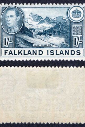 Falkland Is SG158b 1/- Dull Blue (Greyish paper) U/M Cat 38 pounds