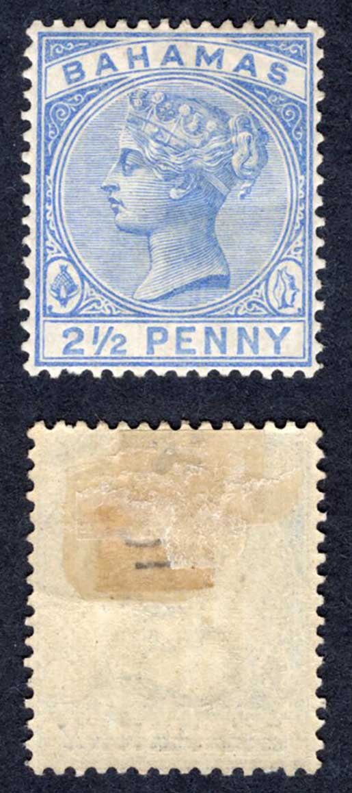 Bahamas SG51 2 1/2d Blue M/M (hinge remainder) Cat 50 pounds