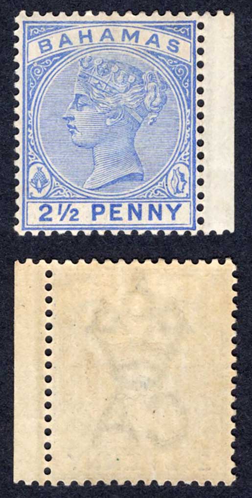 Bahamas SG51 2 1/2d Blue M/M Fine marginal Cat 50 pounds