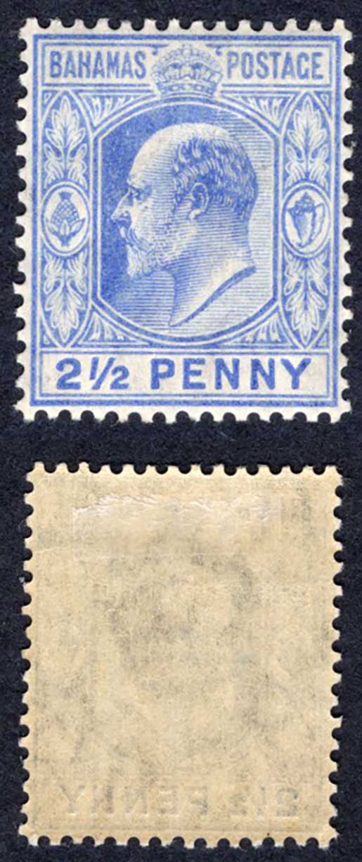 Bahamas SG73 KEVII 2 1/2d Wmk Mult Crown M/M Cat 30 pounds