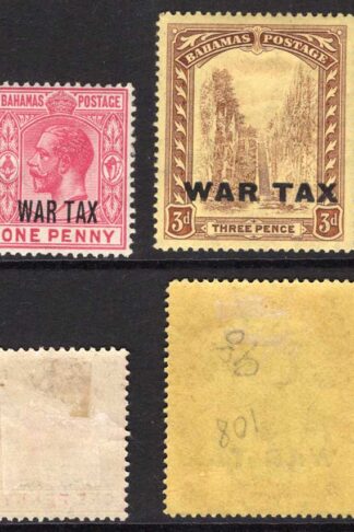 Bahamas SG96/99 1918 Set with DLR WAR TAX opts Cat 24 pounds