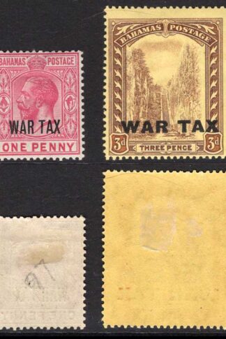Bahamas SG96/99 1918 Set with DLR WAR TAX opts Cat 24 pounds