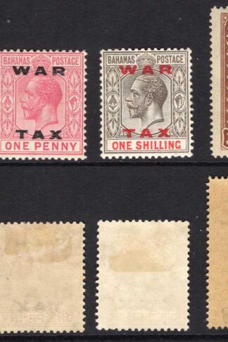Bahamas SG102/5 1919 Set with DLR WAR TAX opts Cat 30 pounds