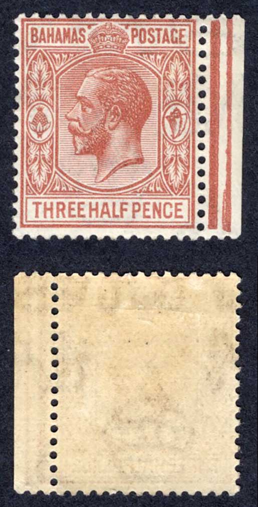 Bahamas SG117 1 1/2d Brown-red M/M Cat 14 pounds