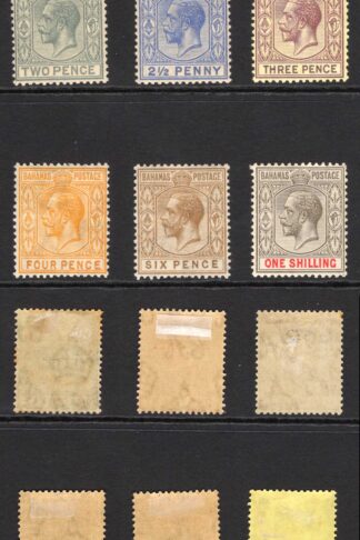 Bahamas SG115/23 1921 Set to 1/- wmk Script M/M Cat 36.70 pounds