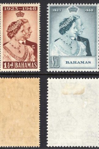 Bahamas SG194/5 1948 Silver Wedding M/M Cat 42 pounds