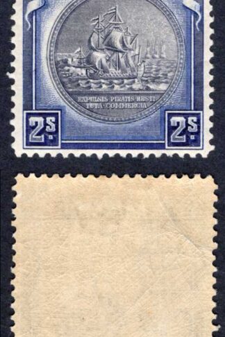 Bahamas SG131 2/- Slate-purple and Deep Ultramarine M/M Cat 27 pounds