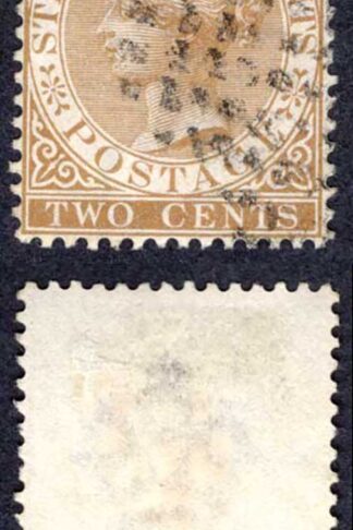 Straits Settlements SG50 2c Brown Wmk CA Cat 60 pounds